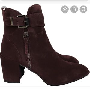 Stuart Weitzman Burgundy Laptop Red Suede Booties